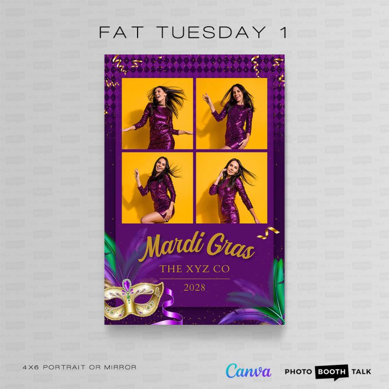 Fat Tuesday 1 – Square – For Canva | Photo Booth Talk