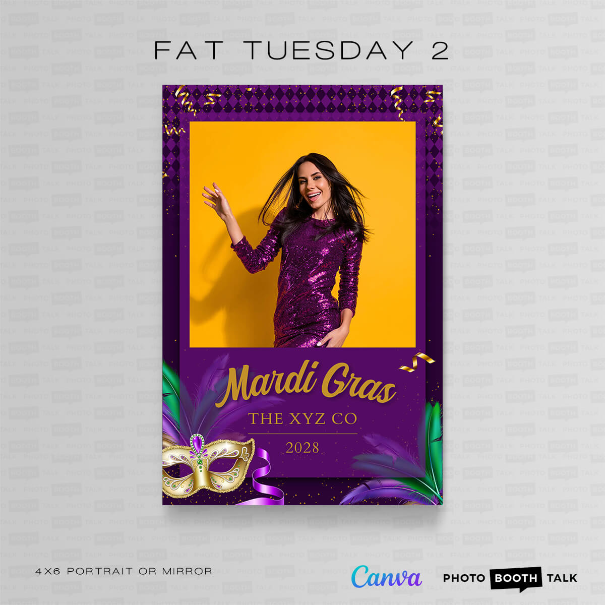 Fat Tuesday 2 – Square – For Canva | Photo Booth Talk